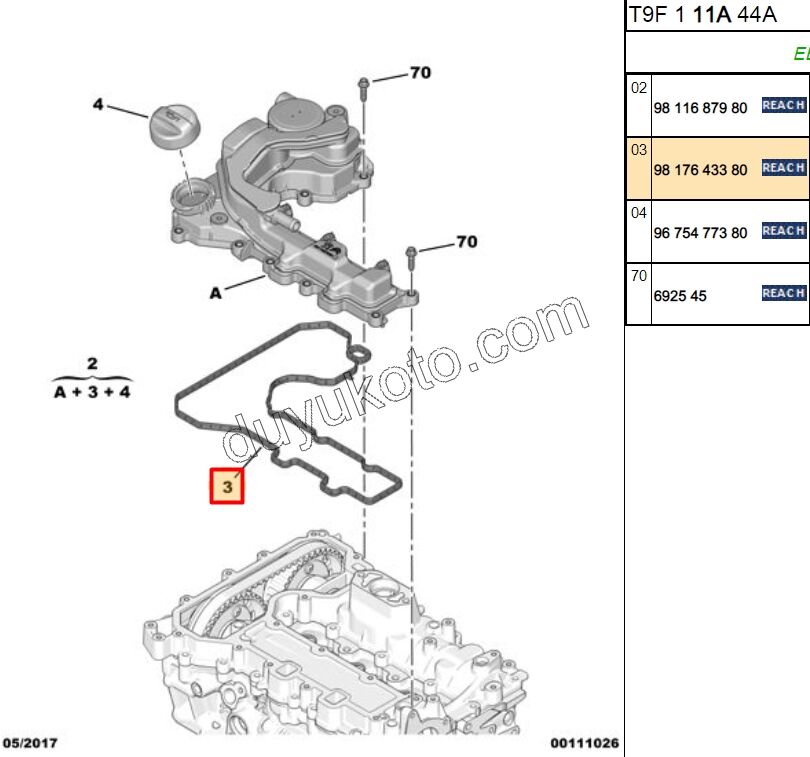 CONTA KULBUTOR KAPAK 1.2CC 130HP