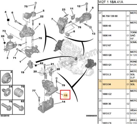 TAKOZ MOTOR UST L ALEM P407 P5081 1.6HDİ Euro4 DW10 8V EW10J4
