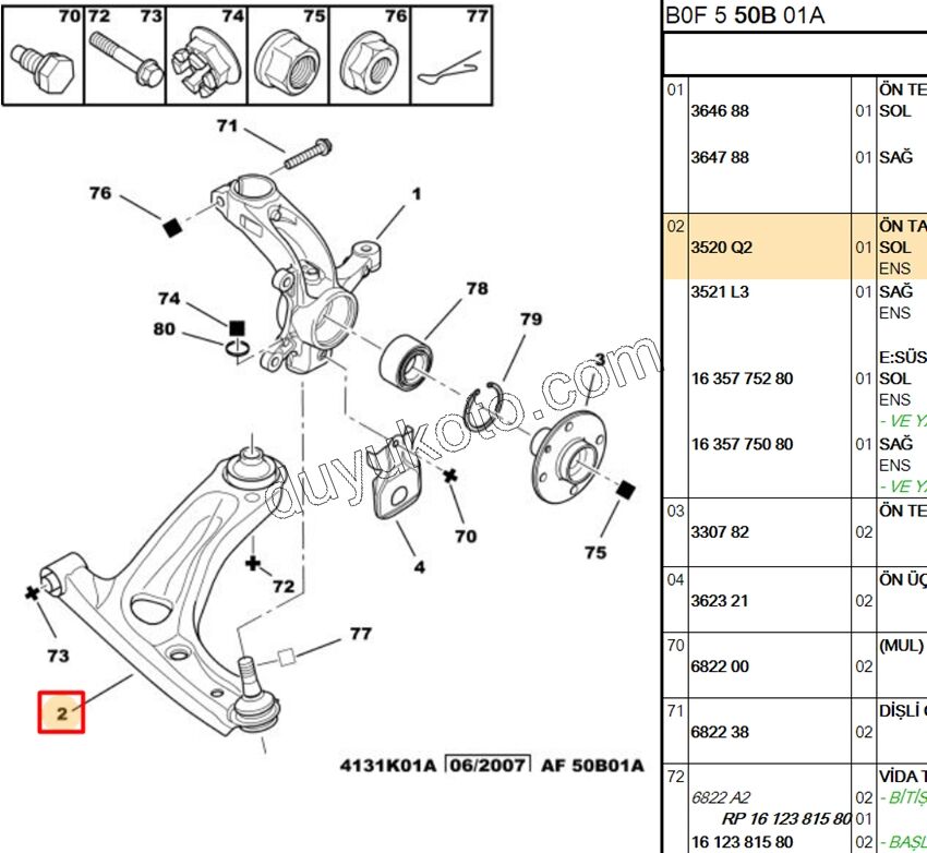 Salıncak Sol P107 2005/2010