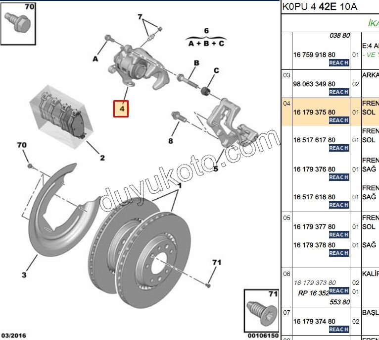 Fren Kaliperi Arka Sol EXP4