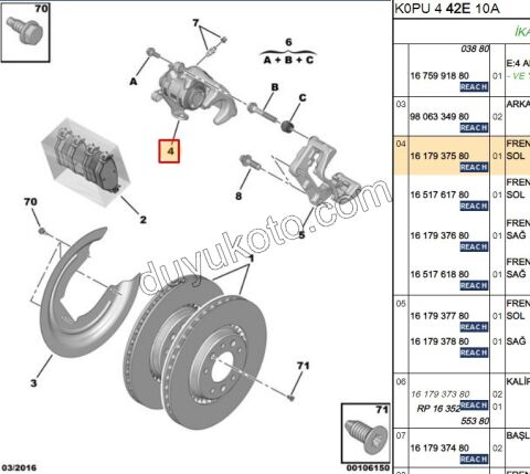 Fren Kaliperi Arka Sol EXP4
