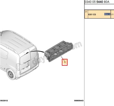 Peugeot Bipper Citroen Nemo Fiat Fiorino İlave 3. Stop Lambası (Bagaj Kapak Çift) 2008/2016