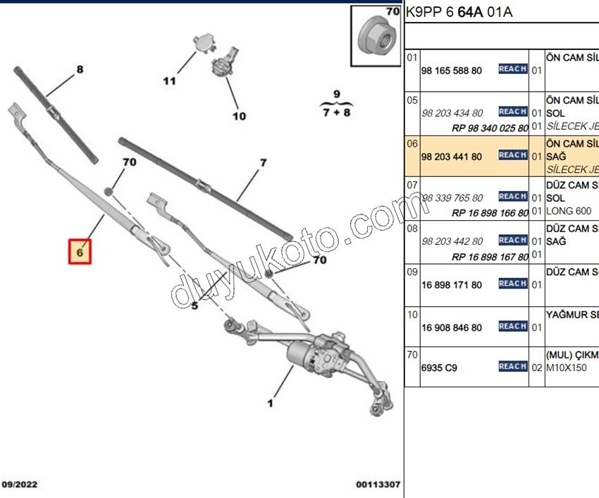 2019> Partner Rifter Berlingo Combo Doblo Proace City KOL ON CAM SILGI R SU FISKIYE MEME+