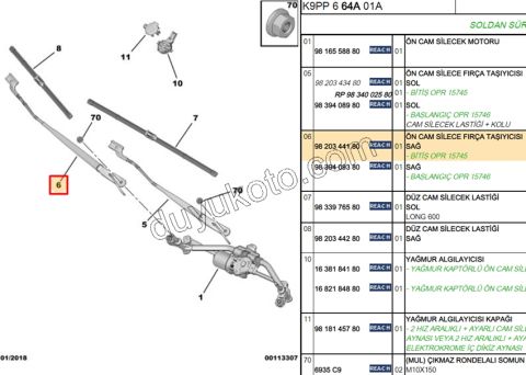 2019> Partner Rifter Berlingo Combo Doblo Proace City KOL ON CAM SILGI R SU FISKIYE MEME+