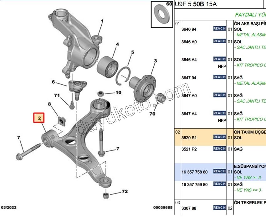 Salıncak Sol BXR3 DCT3 16Q 20Q