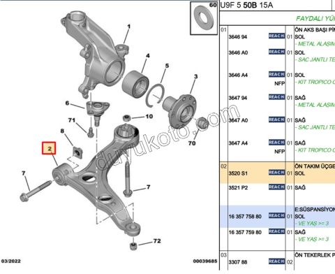 Salıncak Sol BXR3 DCT3 16Q 20Q