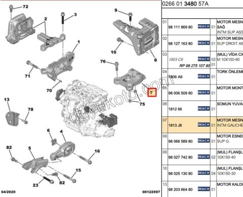 AYAK MOTOR KULAK BAGLAN BRAKETI 1.6HDİ Euro5 P301