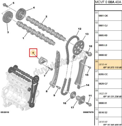 Eksantrik/Triger Zincir Gergisi 1.3HDI