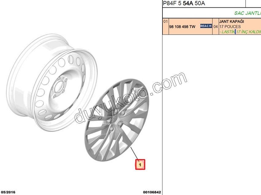 Jant Kapağı P3083 17'inç