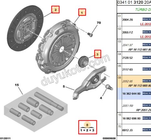 DEBRIYAJ SET 1.4HDİ Euro4 02/11