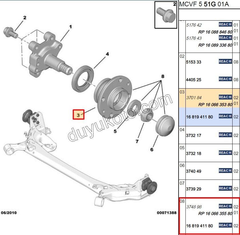 Arka Teker Rulmanı (Poryalı) PBP FRN