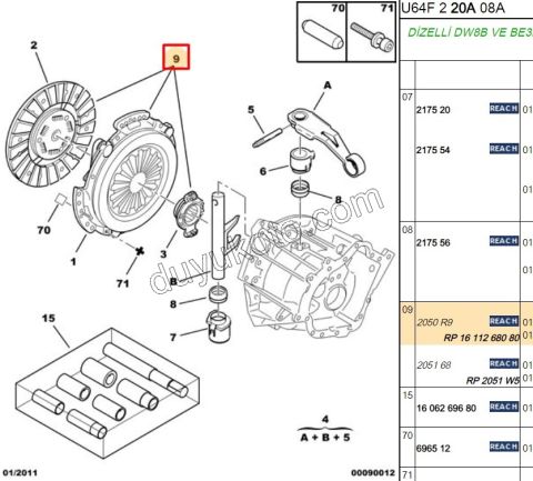 DEBRIYAJ SET EXP1 1.9D,E.M 97/98 1.9D, 1998/2003