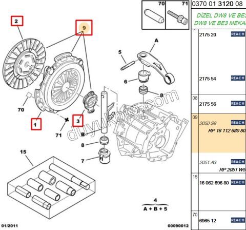 DEBRIYAJ SET EXP1 1.9D,E.M 97/98 1.9D, 1998/2003