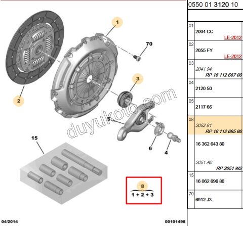 DEBRIYAJ SET 1.4HDİ Euro4 02/11 DW10 8V P307 P406 PRT2