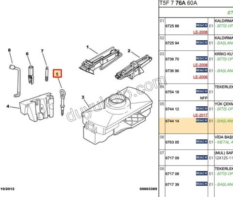 CEKI DEMIRI 12MM KLN DIS P206 P307 P407 P607 C2 C3 C52