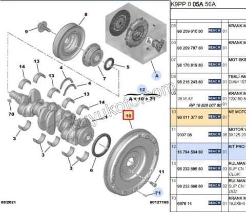 VOLAN 1.5HDİ Euro6 1.6HDİ Euro6 100HP 9818024380 DEB