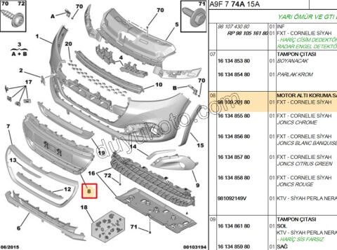 IZGARA ON TAMPON PLAKA ALTI P2081 SIYAH