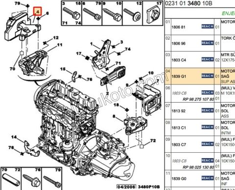 TAKOZ MOTOR UST R ET3J4 C2 C32 P1007