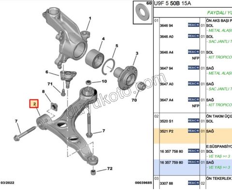 Salıncak Sağ BXR3 DCT3 16Q 20Q