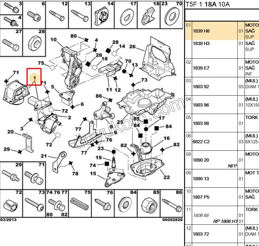 TAKOZ MOTOR R UST P307 AL4
