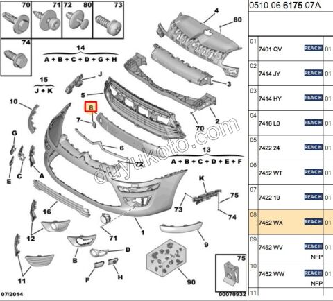 Ön Tampon Kapağı Orta C42 (PLAKA ALTI)