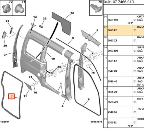 Sürgülü Kapı Fitili Sağ/Sol PRT1 PRT2