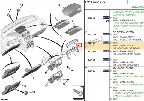 Teyp Üstü Flasor Anahtarı Çerçevesi P3081 GRI