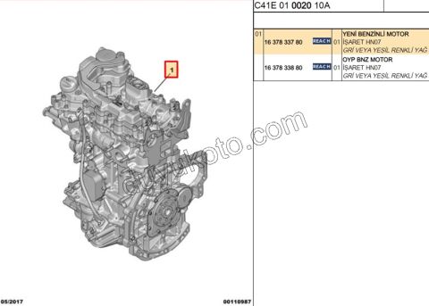 MOTOR KOMPLE 1.2CC 100HP 2020 Sonrası X 155HP EURO 6.3 BLOK