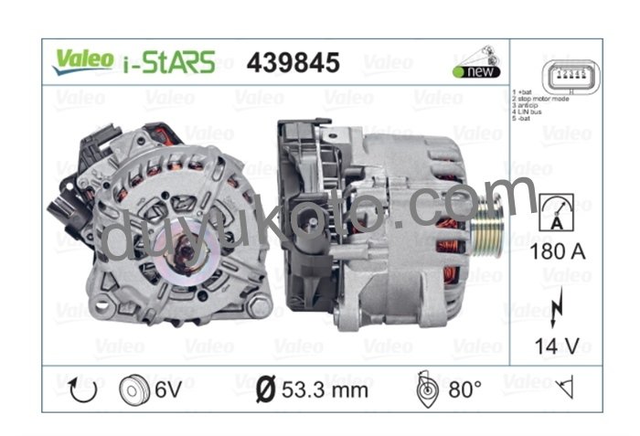 PEUGEOT PARTNER TEPEE ALTERNATÖR (ŞARZ DİNAMO) 9675753680 eHDI start&stop 12V 180A