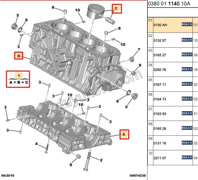 BLOK MOTOR KOMPLE BLOK EW10A