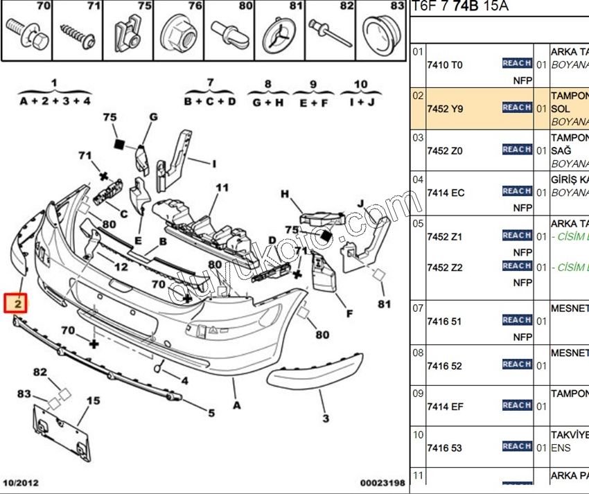 Arka Tampon Kapağı Sol P307CC ASTAR+