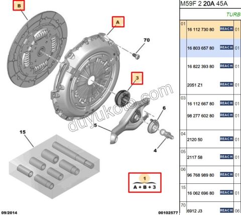 DEBRIYAJ SET YM 1.6HDİ Euro5