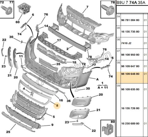 CERCEVE ON PANJUR PRT3MQ 15>19 KROM