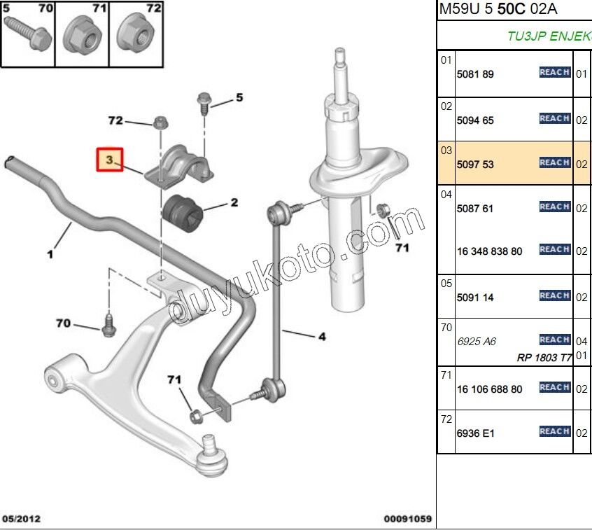 Ön Viraj Demir Kelepçe PRT 1.4İ