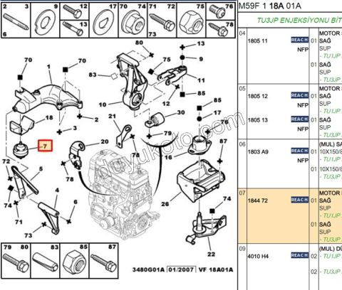 TAKOZ MOTOR R UST UFAK 1.4İ