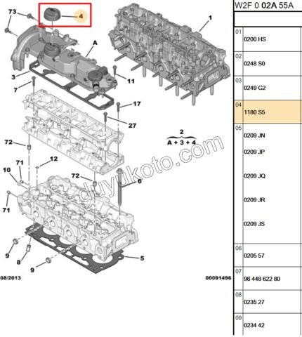 Motor Yağı Dolum Kapağı 1.4HDİ Euro5 12/16 1.6HDİ Euro5 1.5HDİ Euro6 FRD