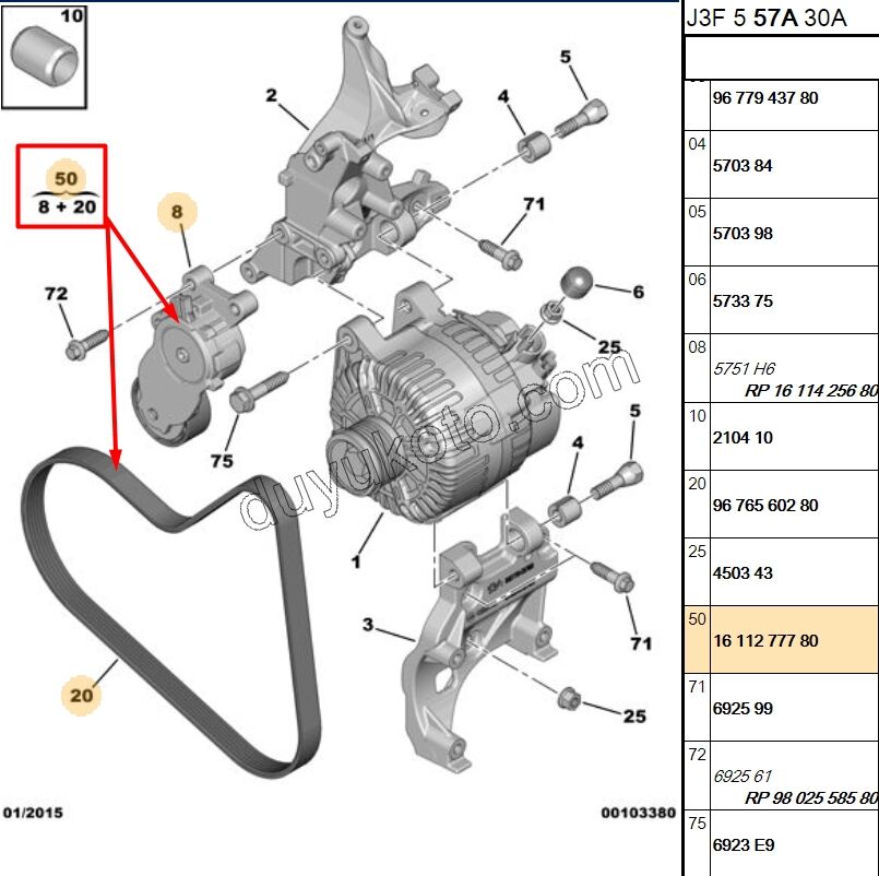 KIT KAYIS ALTER P4008 1.6HDİ Euro5 KUTUK