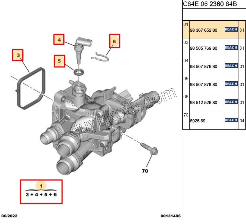 Termostat EB2LTDH2 EURO 6.4 P30082 P50082