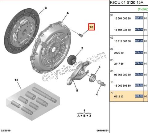 CIVATA DEBRIYAJ BASKI X6AD 8X125-16 24NM TORK