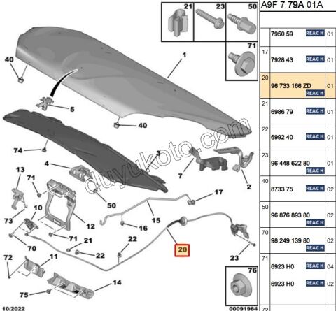 Kaput Açma Kolu ve Teli P208