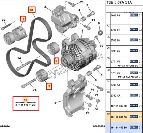 KIT KAYIS ALTER 1.4HDİ/1.6HDİ Euro4