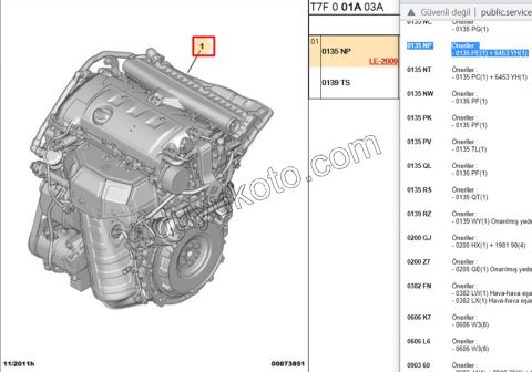 MOTOR KOMPLE 1.6VTi 120HP 120HP BLOK