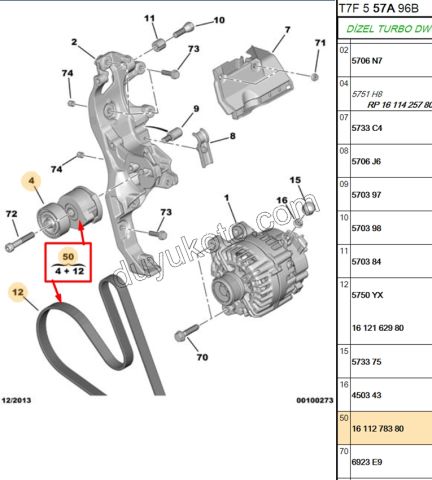 Alternatör V Kayış Kiti (Gergi Kütüklü) DW10C