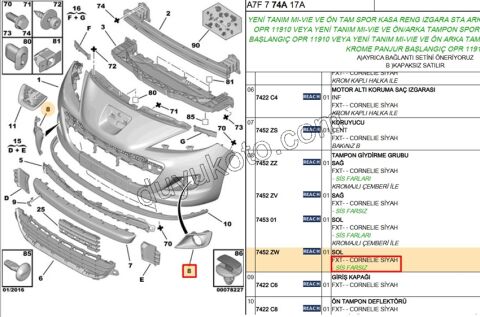 Sis Farı Çerçevesi Sol Yeni Model P207MQ Sissiz