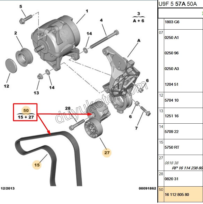 KIT KAYIS ALTER BXR3 5750.RT 1611423880