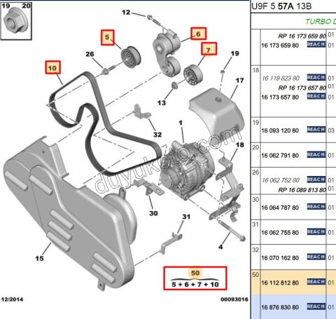 KIT KAYIS ALTER RULMAN Klimalı BXR3MQ 4PCS