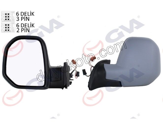 Partner Berlingo  Dikiz Aynası Sol (Kapaklı) 2008/2012