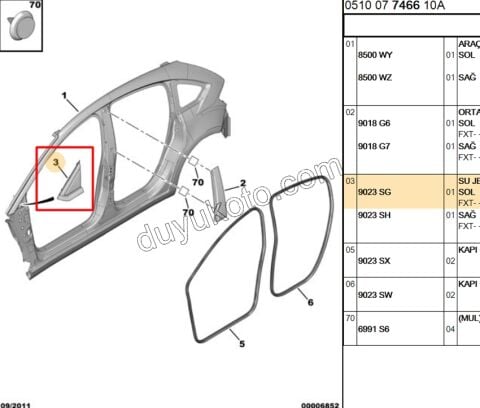 CITA SUS ON CAMURLUK KOSE YAN AYNA ONU UCGEN L C41