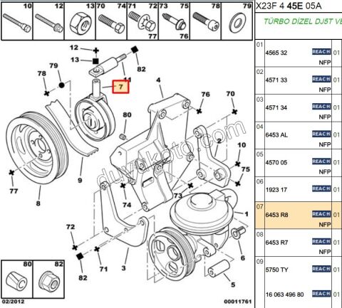 Alternatör Gergi Rulmanı BXR1 AC+ DJ5DJ5T P605R