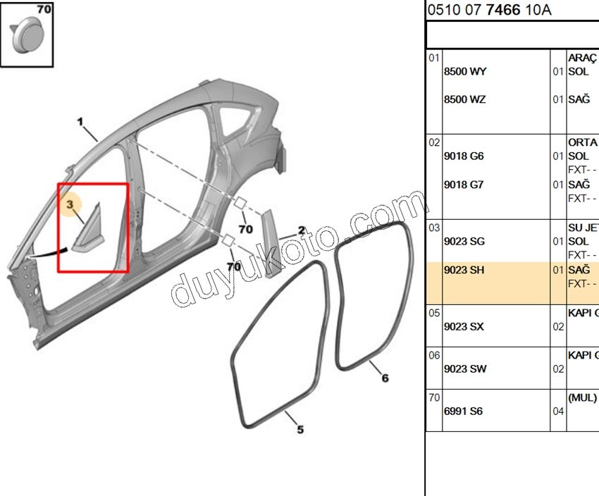 CITA SUS ON CAMURLUK KOSE YAN AYNA ONU UCGEN R C41